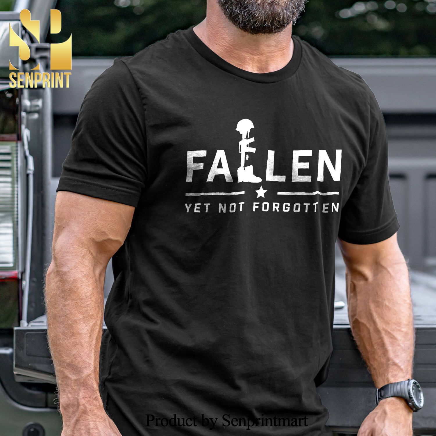 Fallen Yet Not Forgotten Logo Military Unisex Shirt