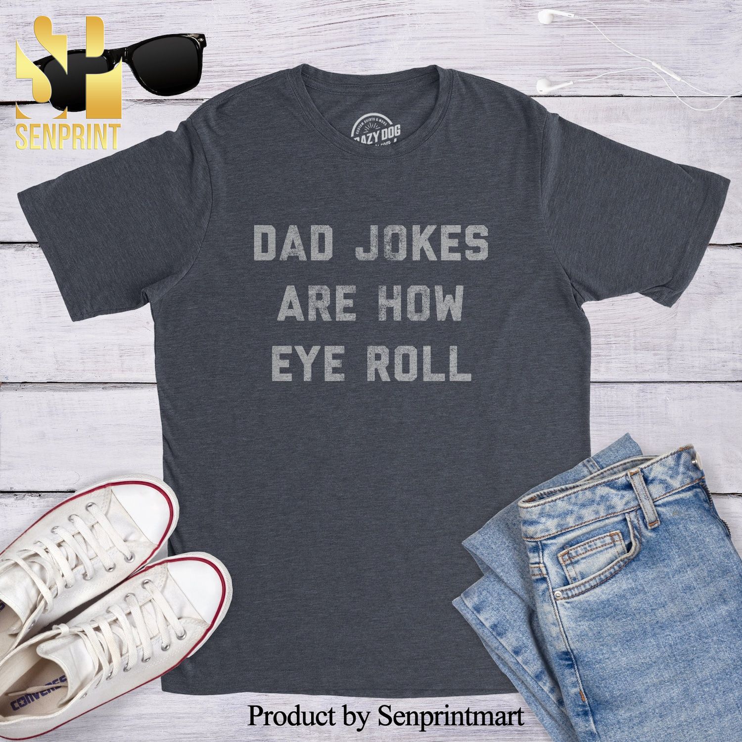 Funny Fathers Day Gift Dad Jokes Are How Eye Roll Shirt