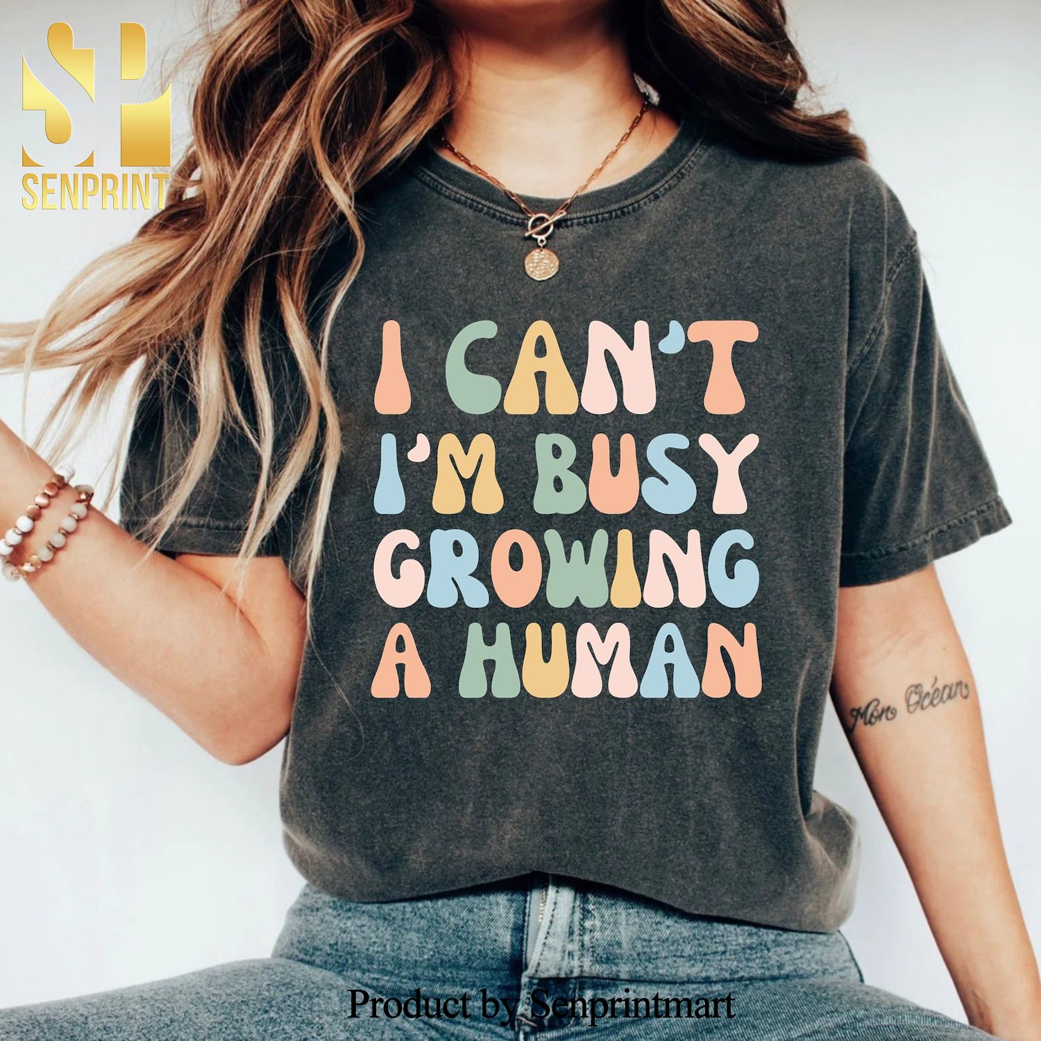 I Can’t I’m Busy Growing A Human Gift For Mom Shirt