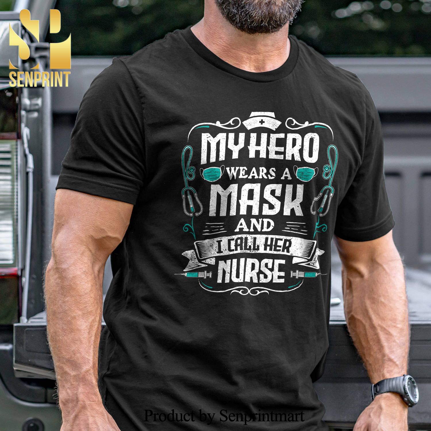My Hero Wears a Mask Military Unisex Shirt