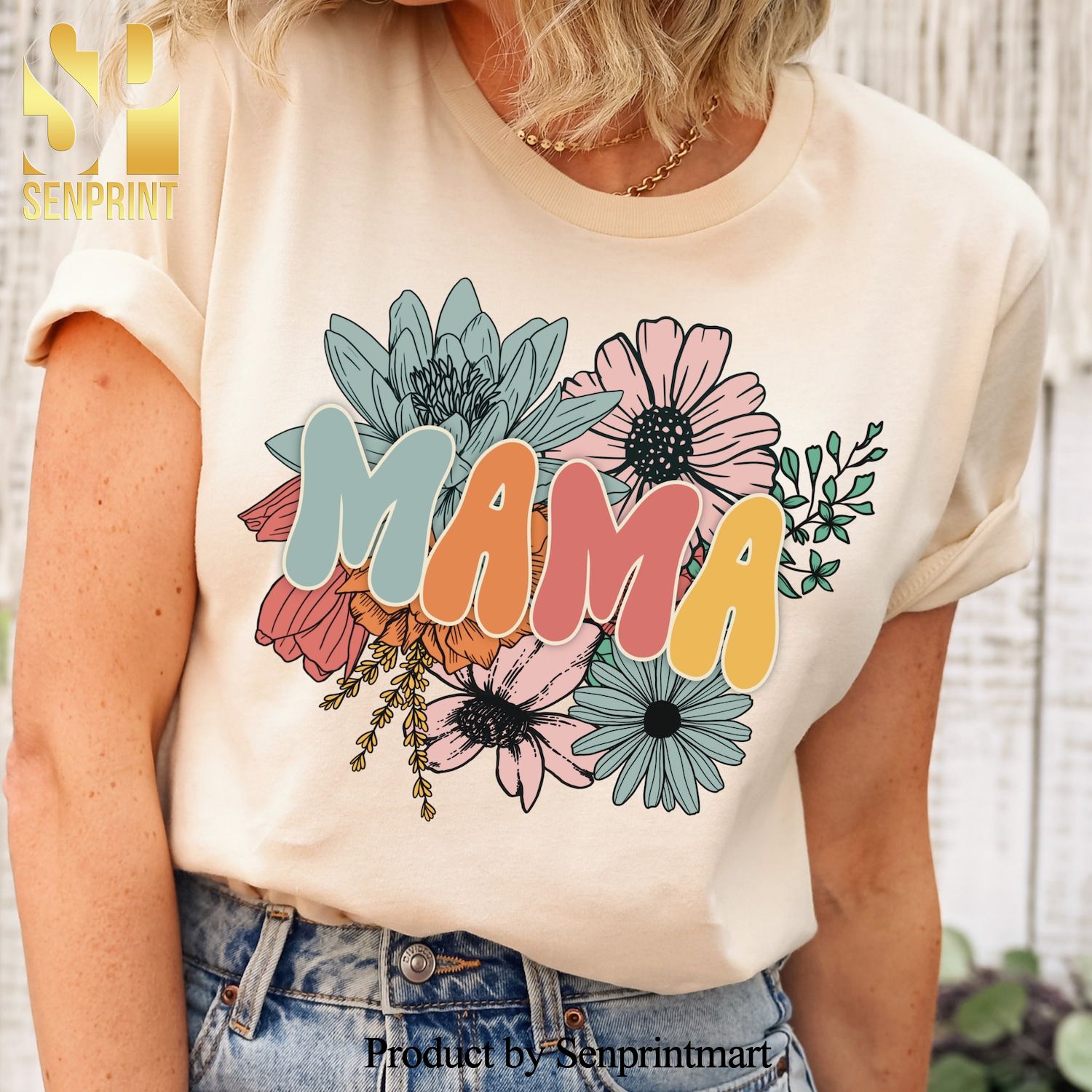 Retro Floral Mama Mother’s Day Shirt