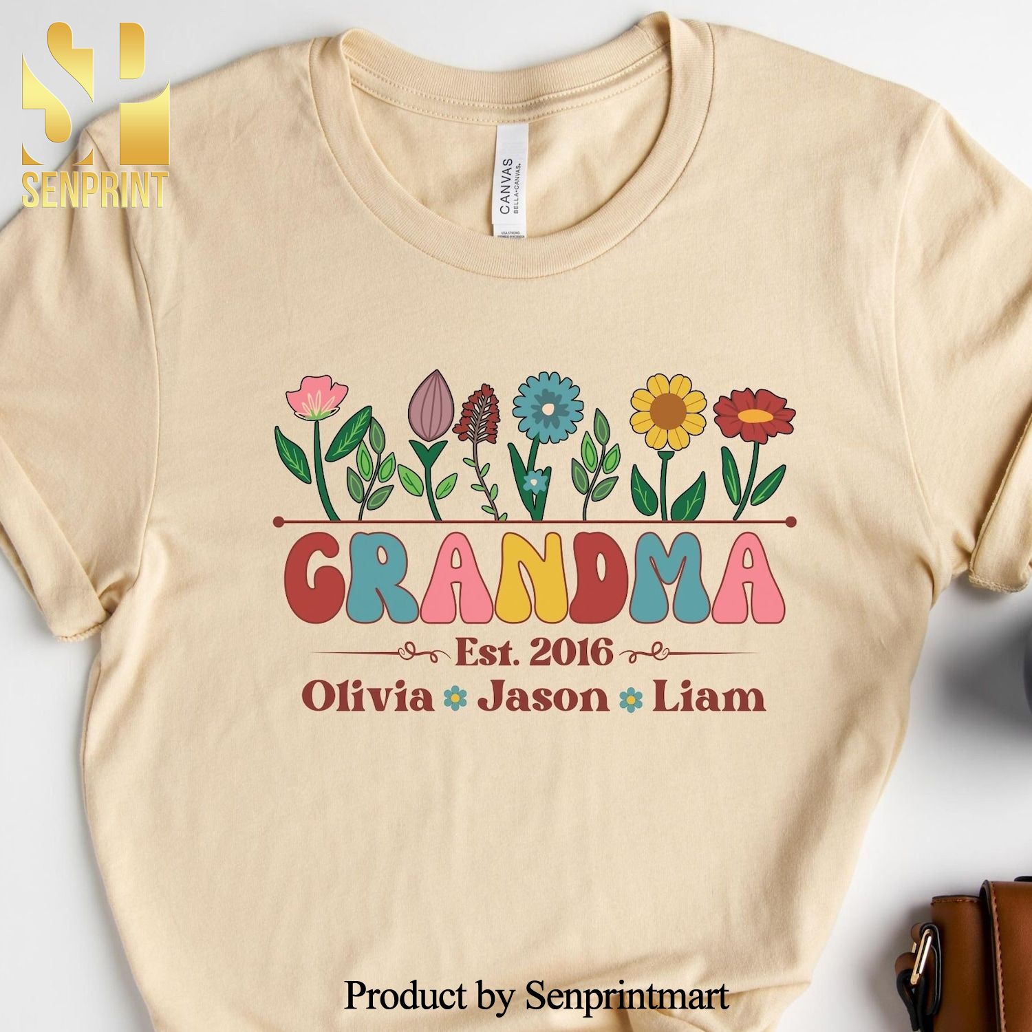 Retro Grandma Floral Gift for Grandma Mothers Day Shirt