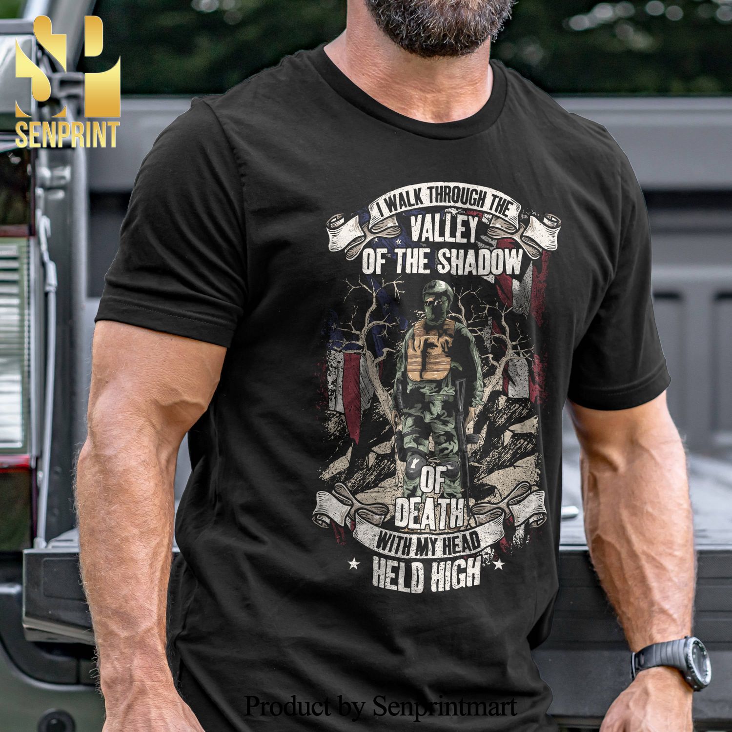 Shadow of the Valley and Death Military Unisex Shirt