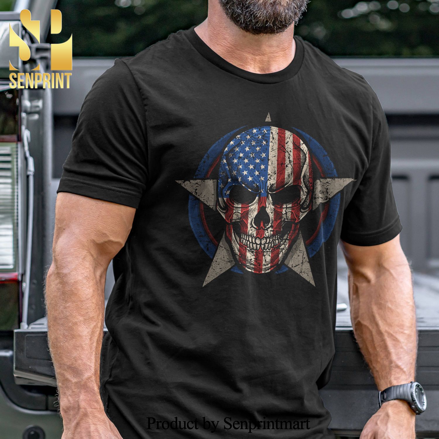 Skull Star Military Unisex Shirt