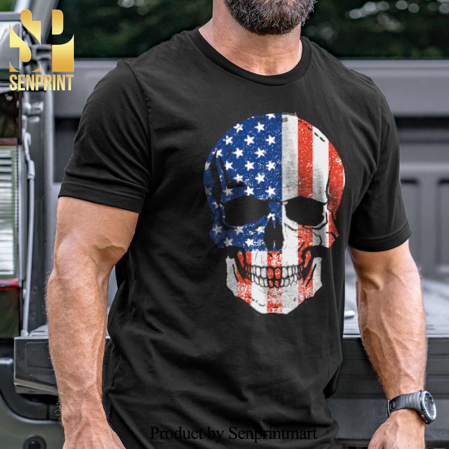 USA Skull Military Unisex Shirt