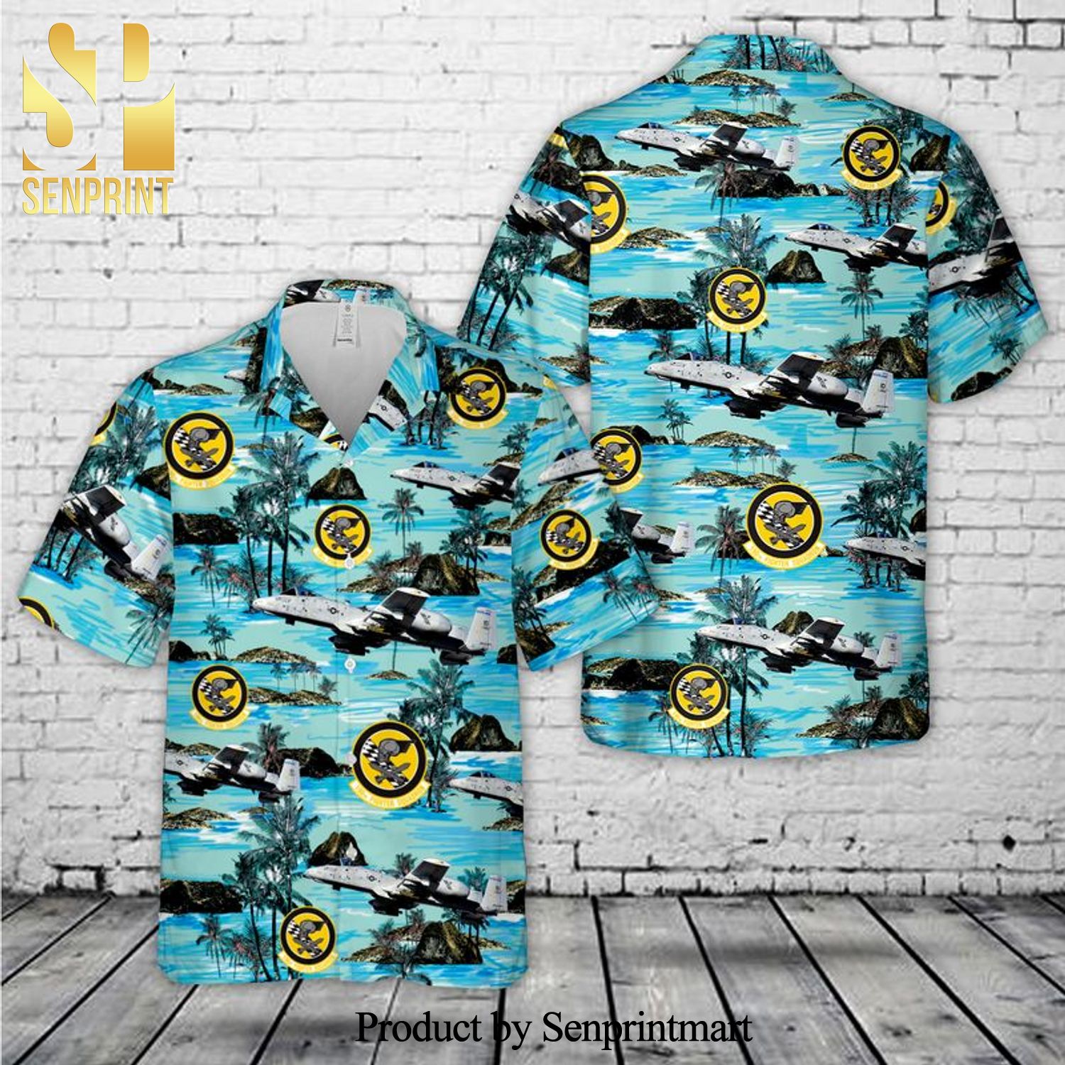 US Air Force Idaho Air National Guard 190th Fighter Squadron 124th Wing Fairchild Republic A-10A Thunderbolt II s n 78-0703 All Over Print Hawaiian Shirt