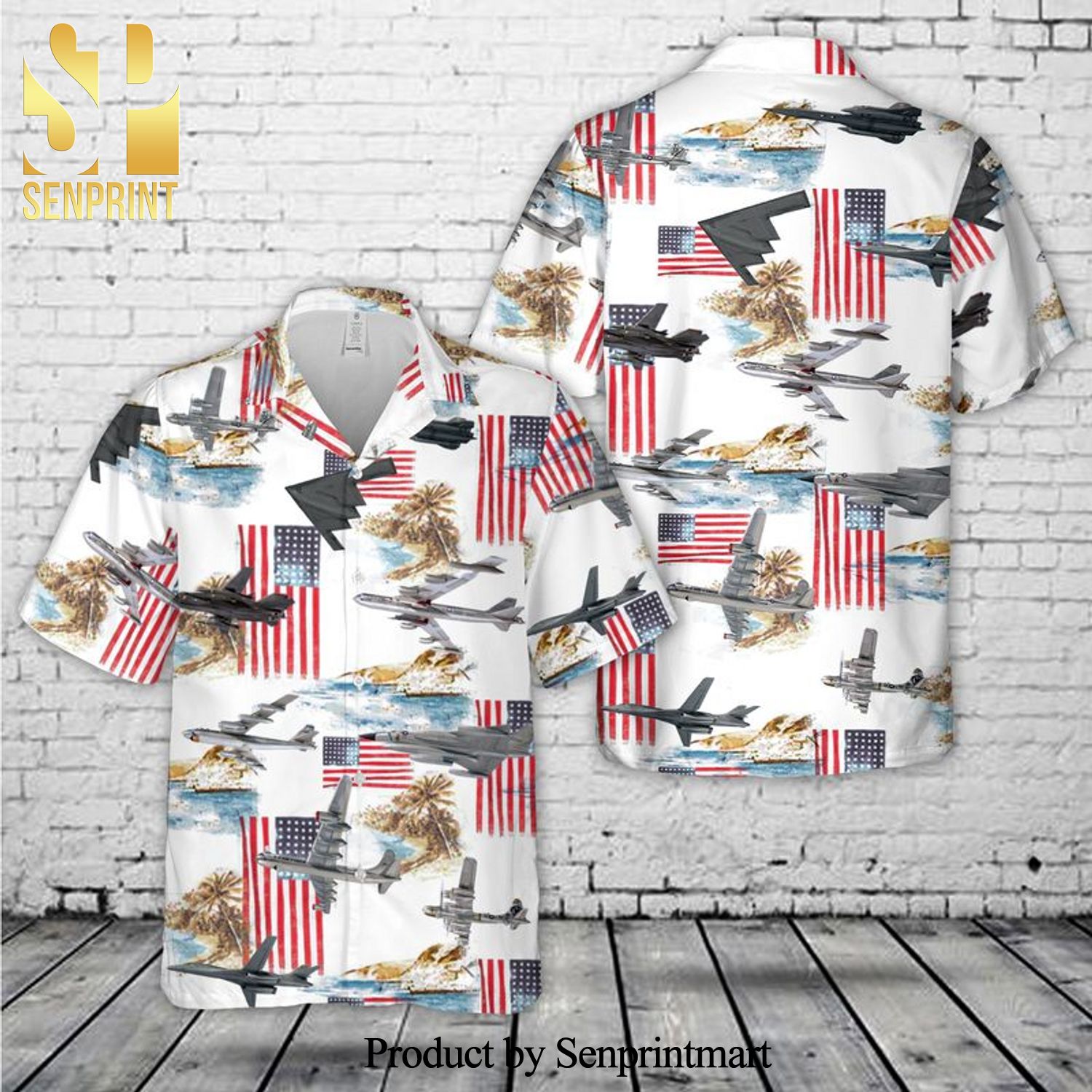 US Air Force Strategic Airplane Bombers Full Printed Hawaiian Shirt