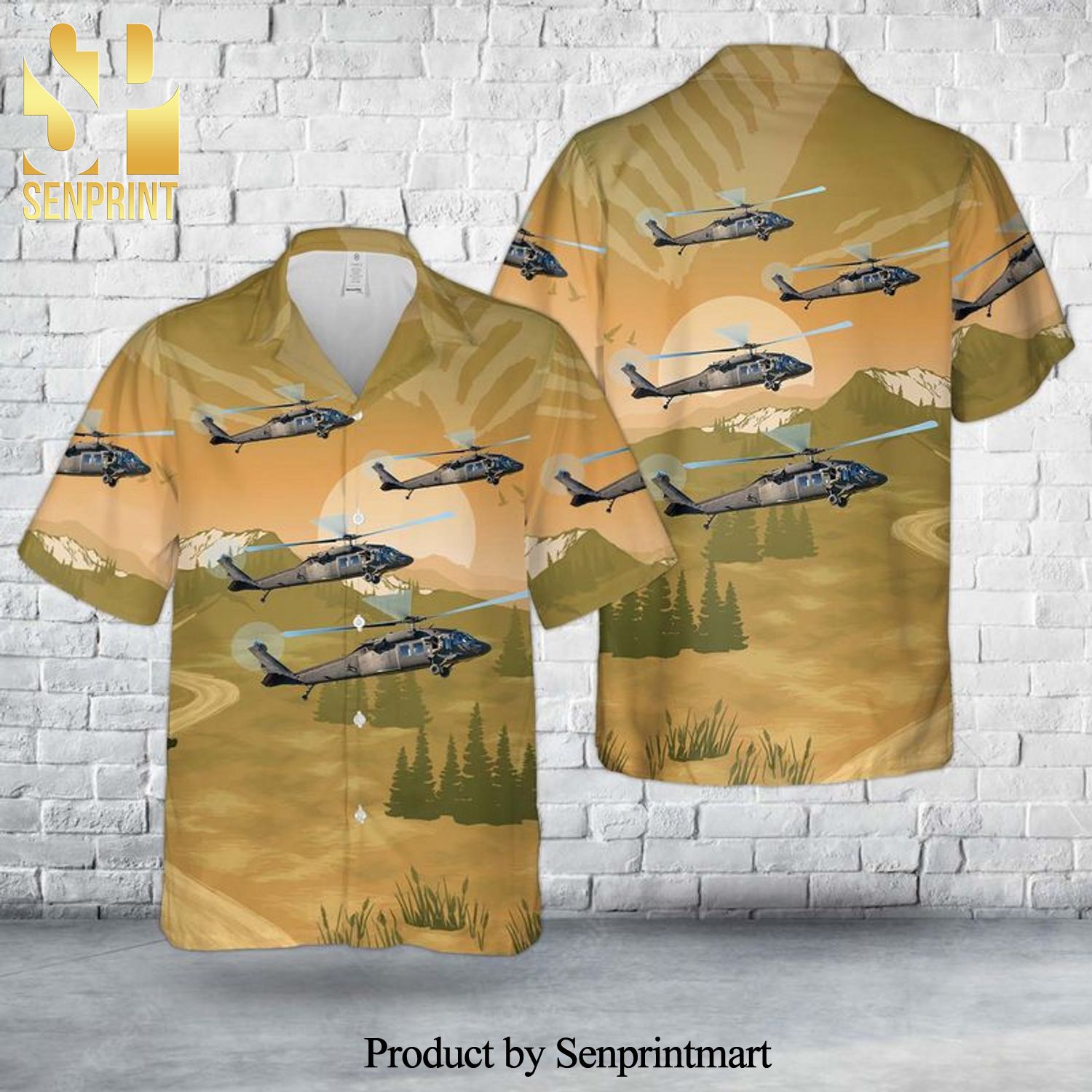 US Army Sikorsky UH-60A Black Hawk S-70A Full Printing Hawaiian Shirt