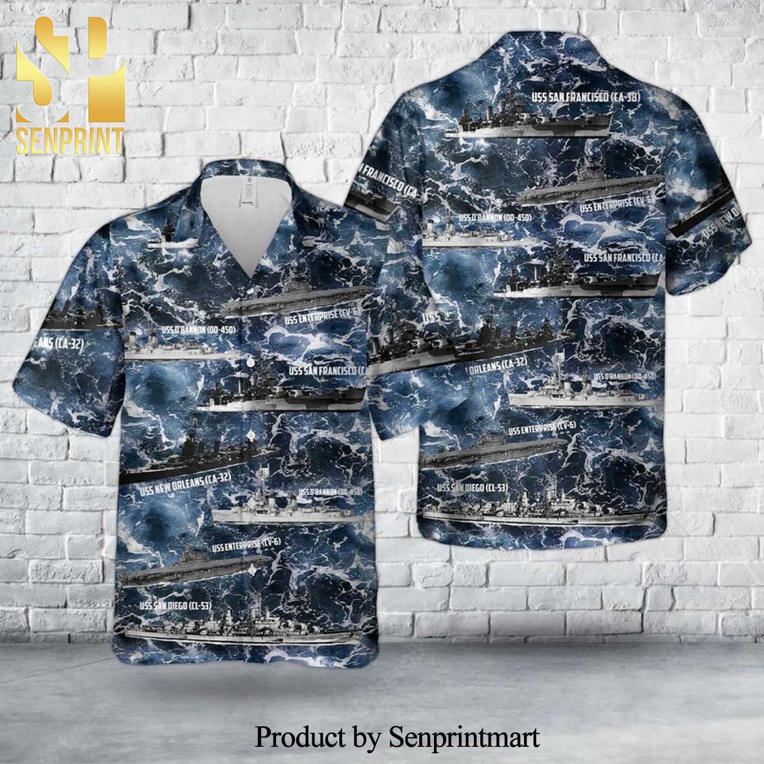 US Naval Vessels of WWII Full Printing Hawaiian Shirt