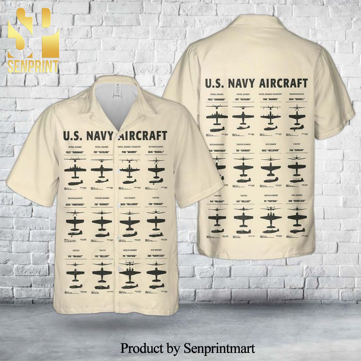 US Navy Aircraft In WWII 3D Hawaiian Shirt