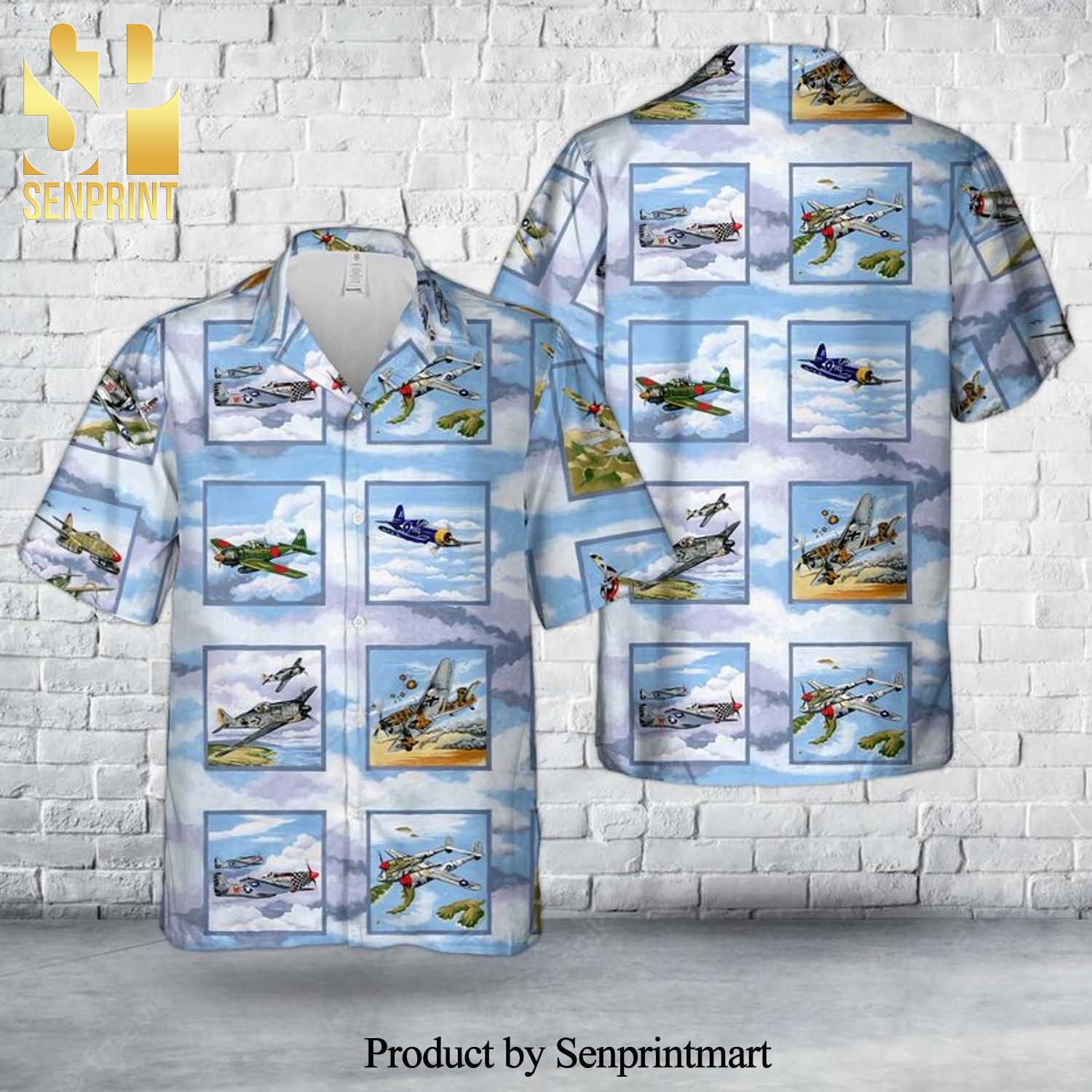 Warbirds WWII Planes 3D Hawaiian Shirt
