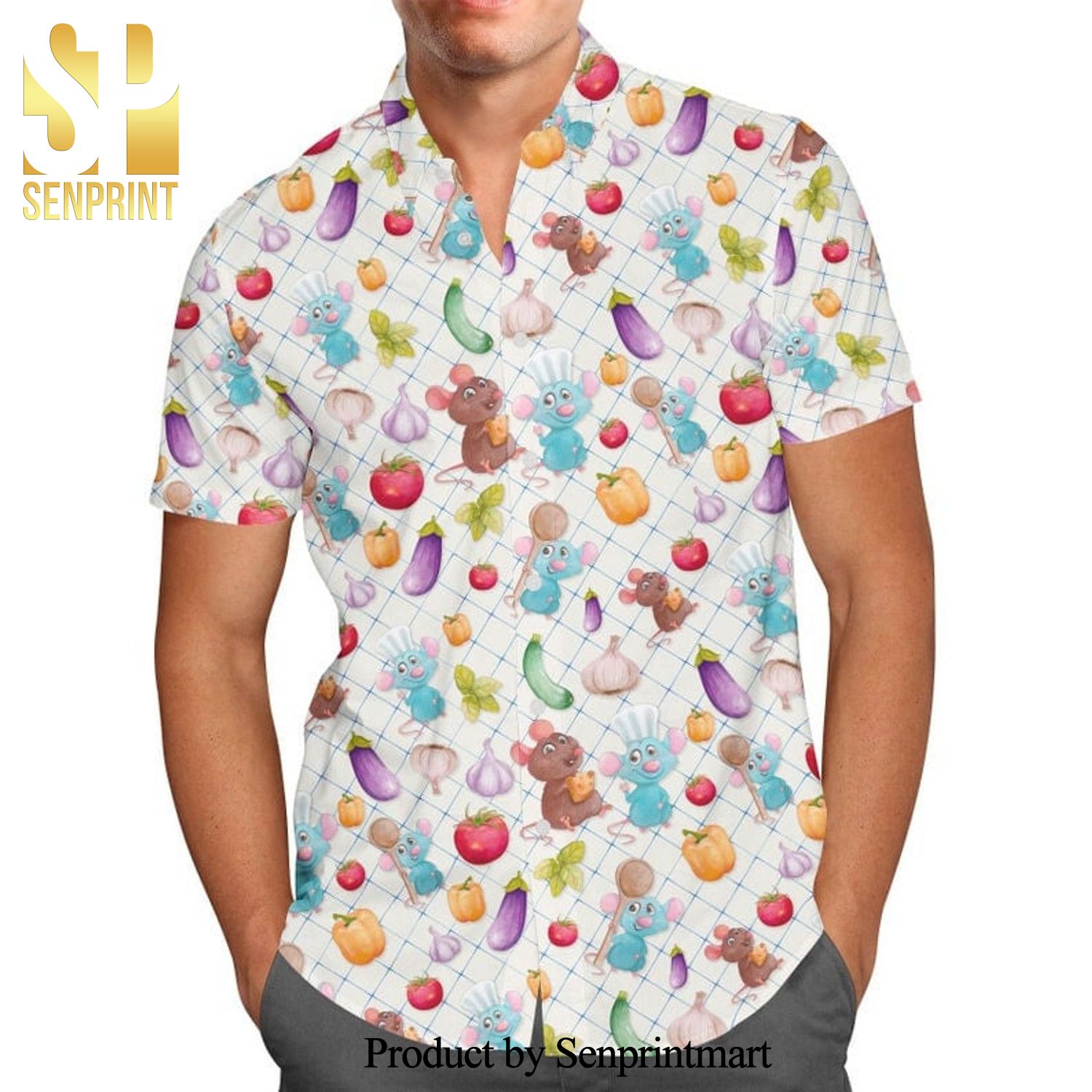 Ratatouille Veggies Remy Disney Cartoon Graphics Full Printing Hawaiian Shirt