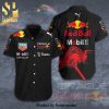 Red Bull KTM Factory Racing Palm Tree Sunset Full Printing Aloha Summer Beach Hawaiian Shirt And Beach Shorts – Black Orange