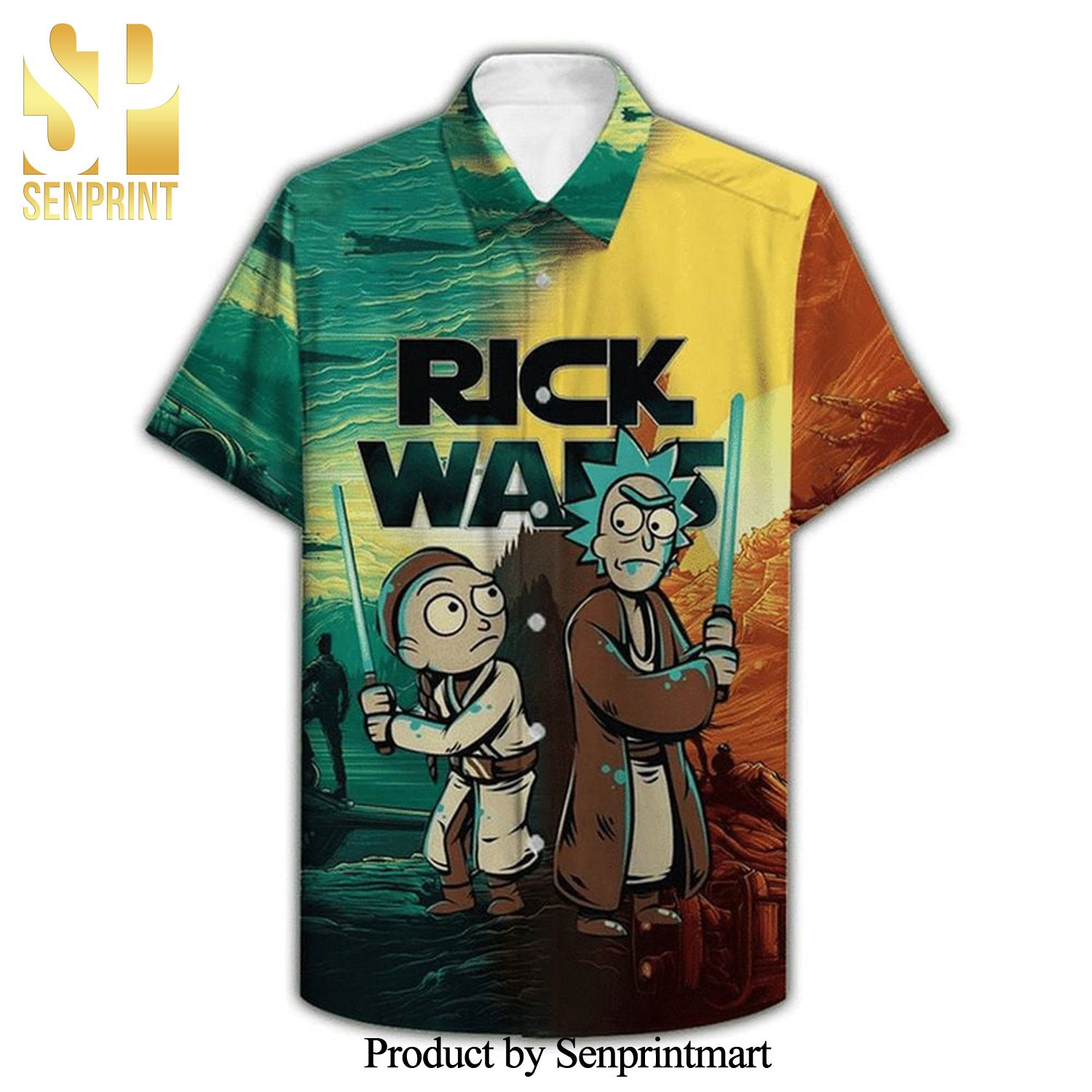 Rick And Morty Star Wars Full Printing Hawaiian Shirt