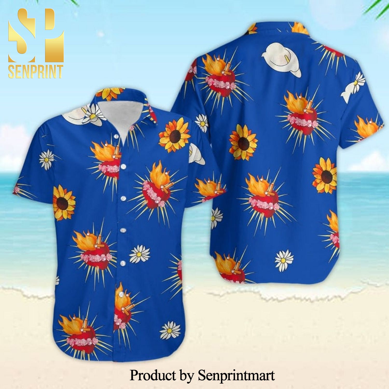 Romeo And Juliet Sacred Heart Full Printing Combo Hawaiian Shirt And Beach Shorts