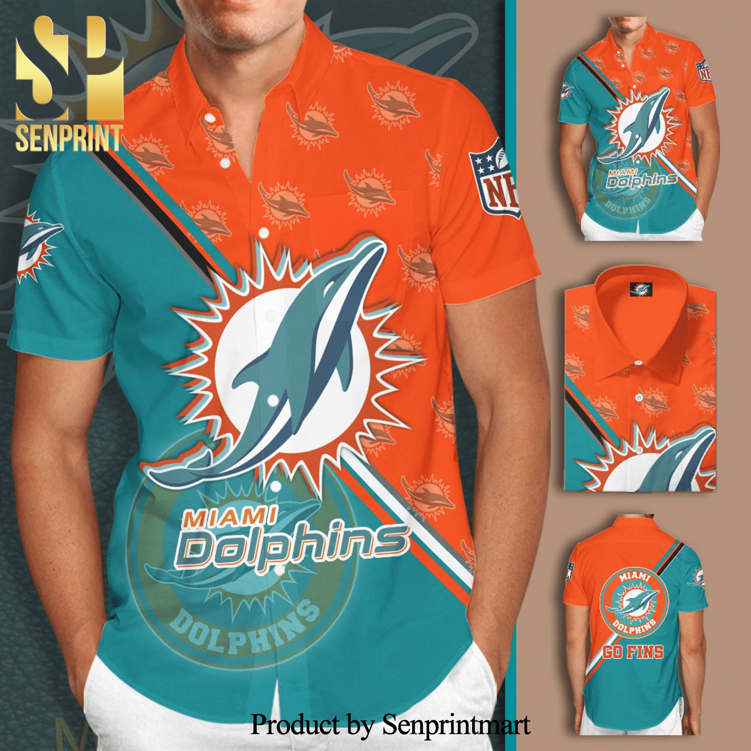 Miami Dolphins Football Team Full Printing Hawaiian Shirt