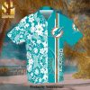Miami Dolphins Full Printing Flowery Summer Beach Shorts – Turquoise