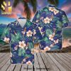 Michelob Golden Light USA Flag Cross Stitch Full Printing Aloha Summer Beach Hawaiian Shirt – Black Blue