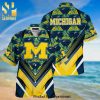 Michigan Wolverines Logo Full Printing Flowery Aloha Summer Beach Hawaiian Shirt