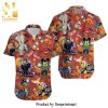 Mickey And Friends Floral Pattern Full Printing Hawaiian Shirt – Green White
