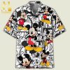 Mickey Mouse Palm Leaves Full Printing Combo Hawaiian Shirt And Beach Shorts – White