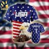 Personalized American USA Eagle All Over Print Pinstripe Unisex Baseball Jersey – White