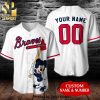 Personalized Atlanta Braves Signatures Full Printing Baseball Jersey – Navy