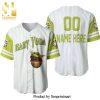 Personalized Baby Yoda Pattern Star Wars Full Printing Pinstripe Baseball Jersey – Green