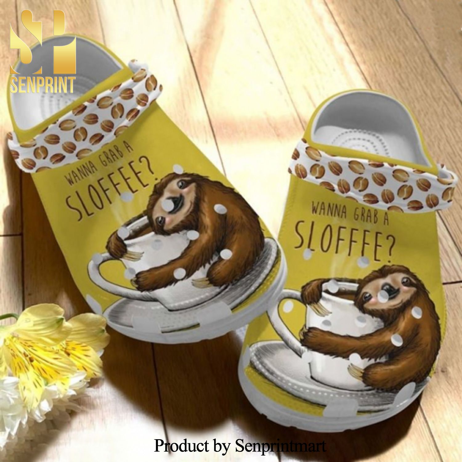 Wanna Grab A Sloffee Cute Sloth Adults Kids Crocband Clogs New Outfit Crocs Unisex Crocband Clogs