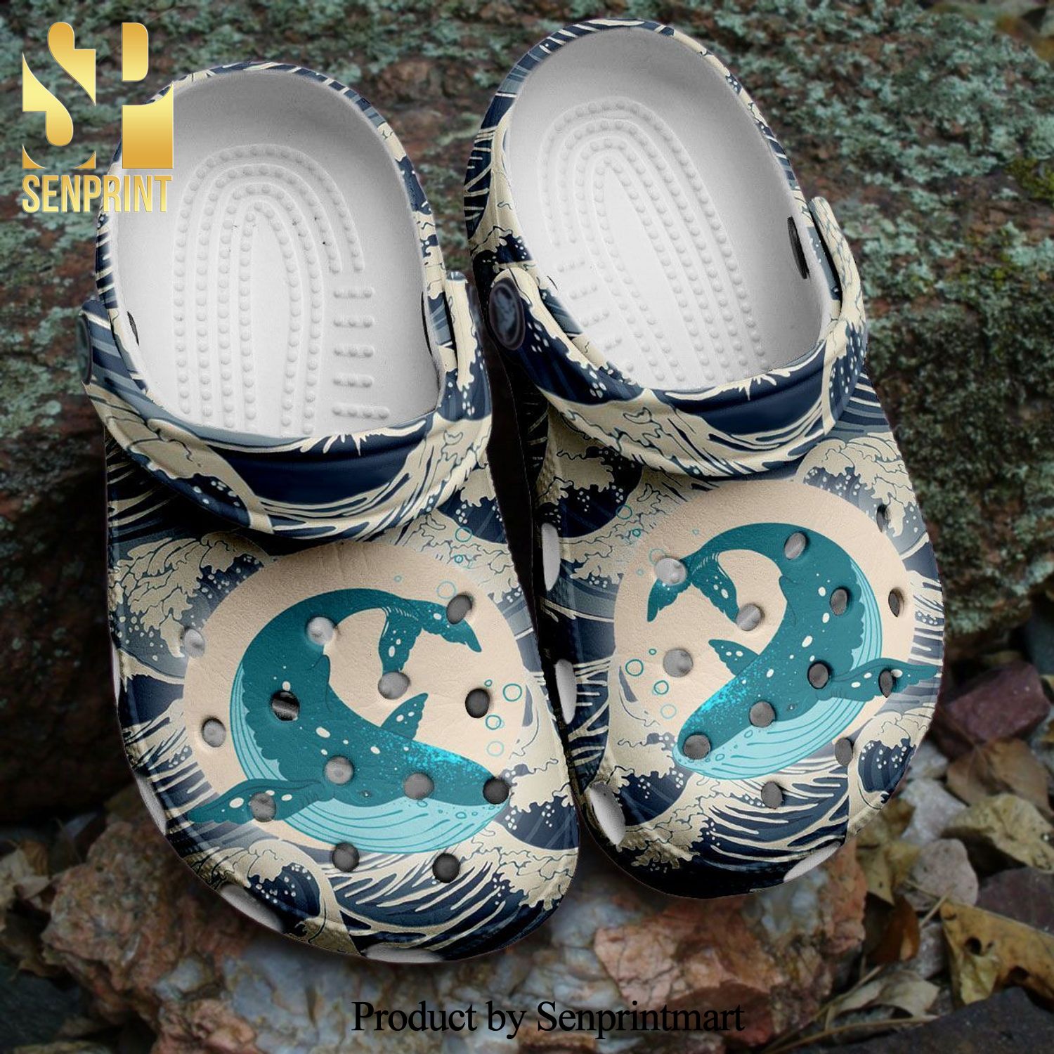 Waves Whale Graphic In The Ocean Gift For Lover 3D Crocband Crocs