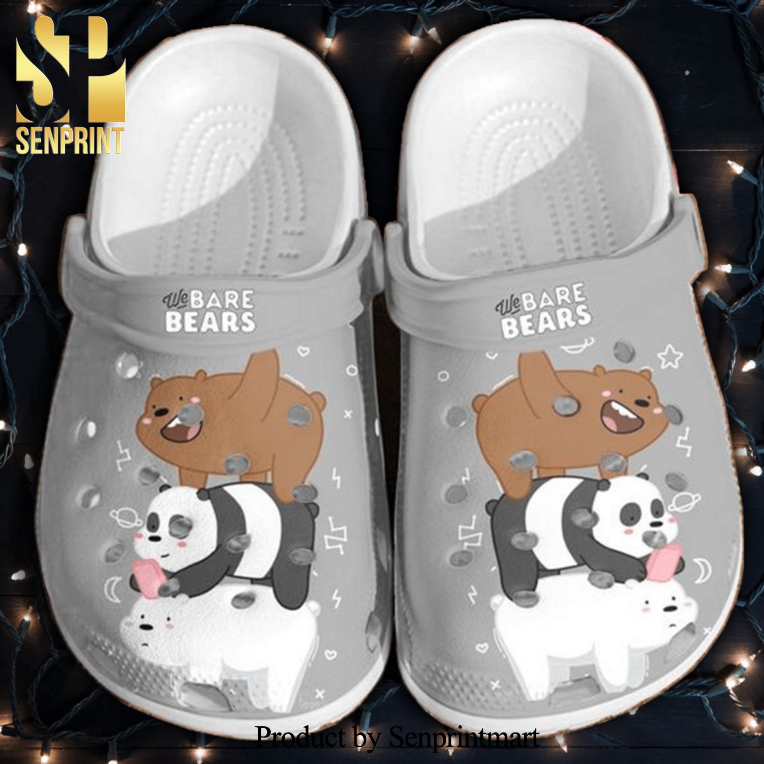We Bare Bears All Over Printed Crocs Crocband In Unisex Adult Shoes