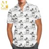 Mickey Mouse Sketch Disney Cartoon Graphics Stripe Full Printing Combo Hawaiian Shirt And Beach Shorts
