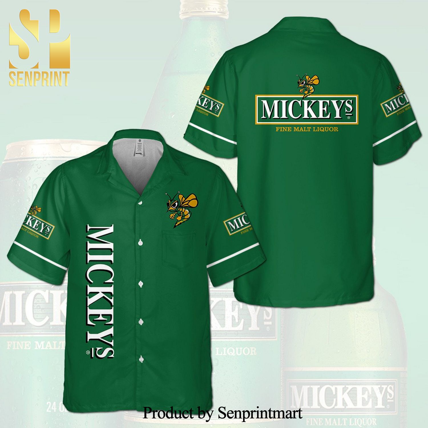 Mickey’s Full Printing Hawaiian Shirt – Dark Green