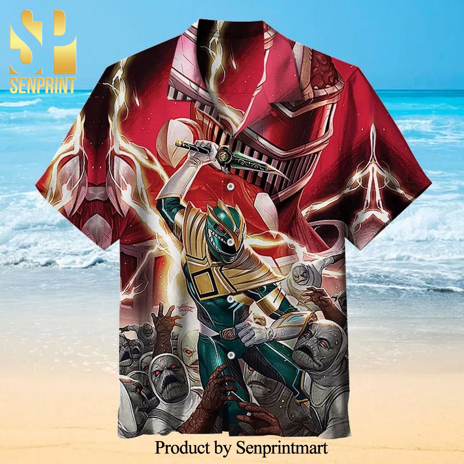 Mighty Morphin Power Rangers Full Printing Hawaiian Shirt