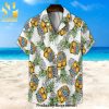 Miller Lite Palm Tree Pattern Full Printing Aloha Summer Beach Hawaiian Shirt – White Yellow