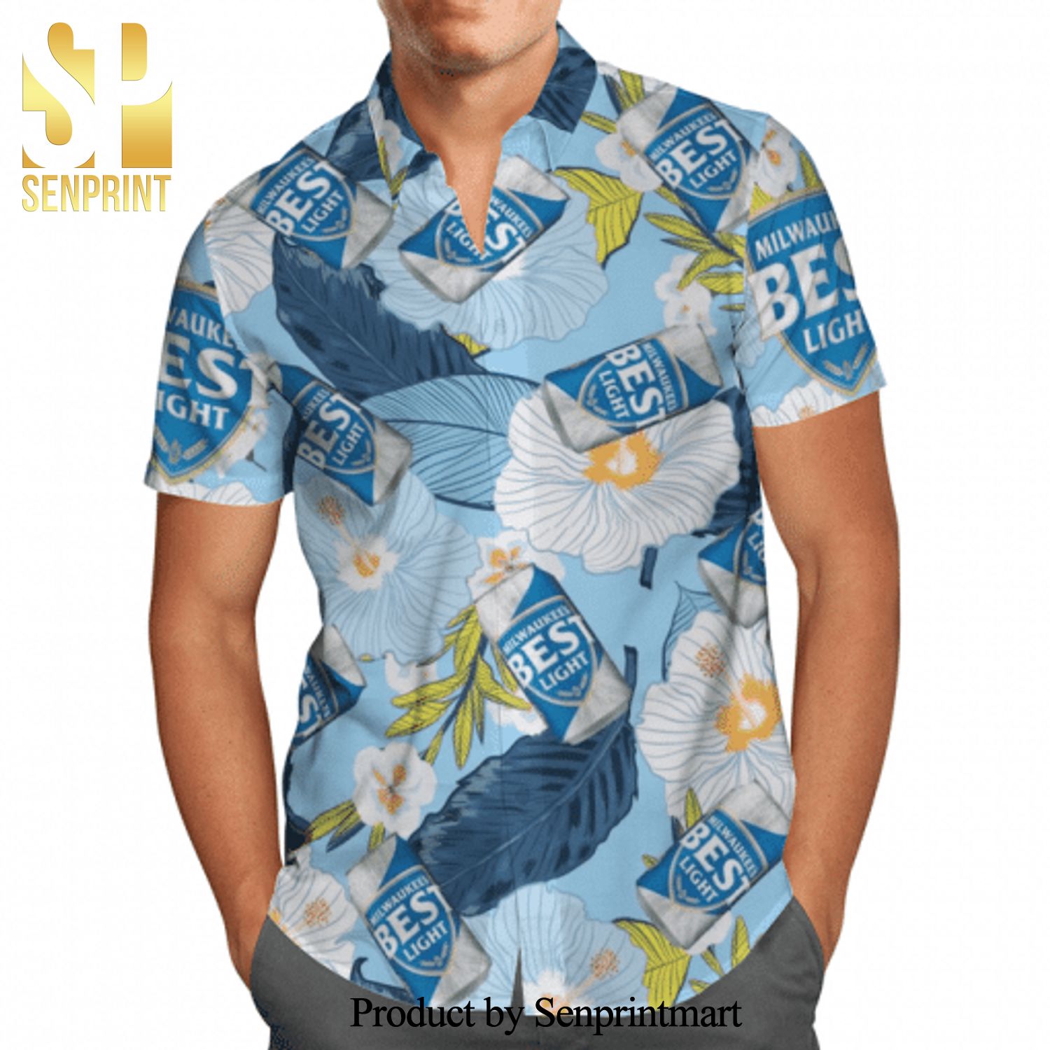 Milwaukee’s Best Ice Full Printing Hawaiian Shirt – Blue