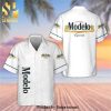 Modelo USA Flag Cross Stitch Full Printing Aloha Summer Beach Hawaiian Shirt – Black White