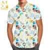 Mickey Mouse Rainbow Stripe Disney Cartoon Graphics Full Printing Combo Hawaiian Shirt And Beach Shorts – White