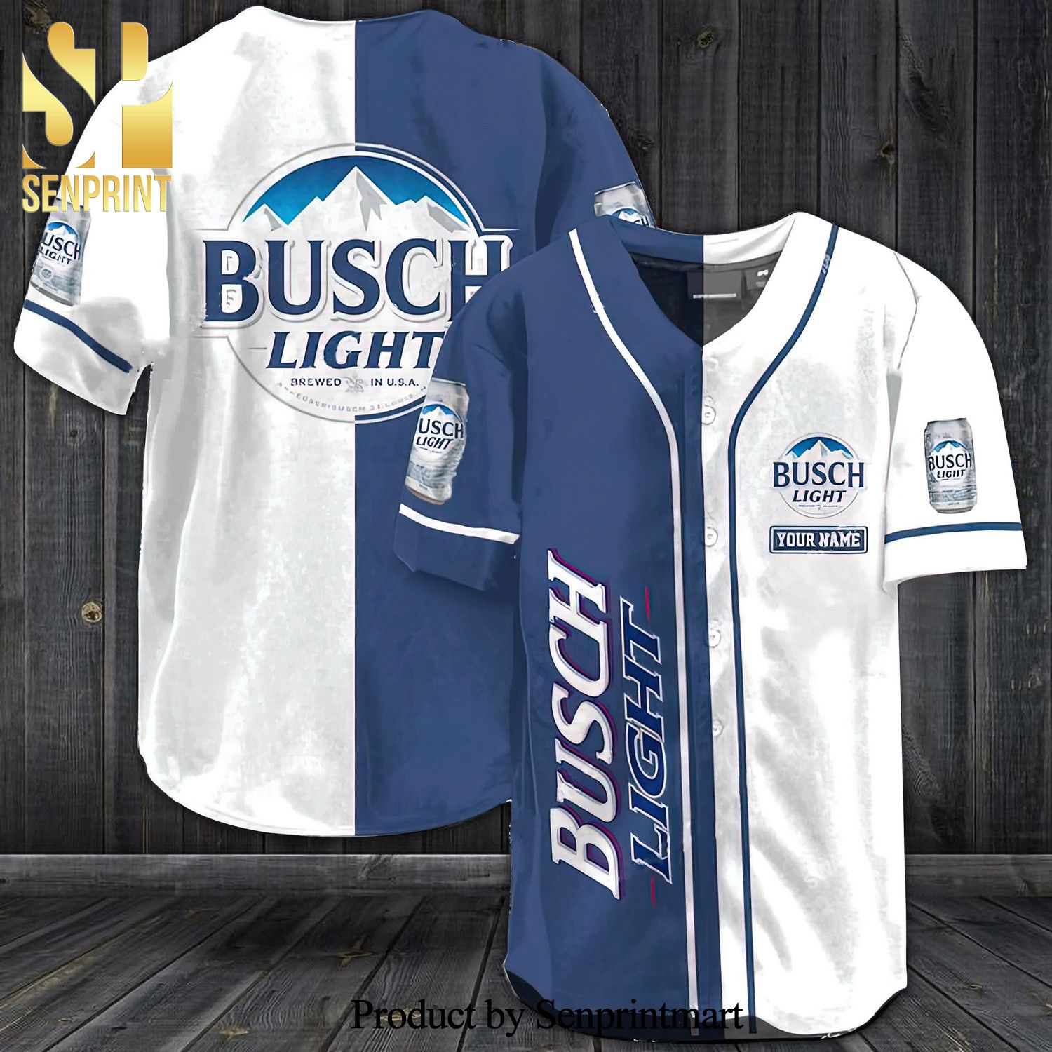 Personalized Busch Light All Over Print Baseball Jersey