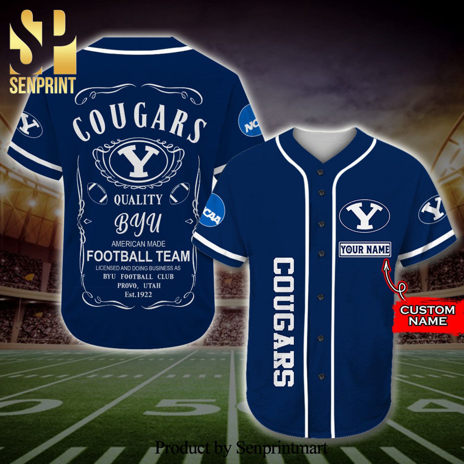 Personalized Byu Cougars Jack Daniel's Full Printing Baseball Jersey