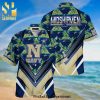 Navy Midshipmen Logo Full Printing Flowery Aloha Summer Beach Hawaiian Shirt – Navy