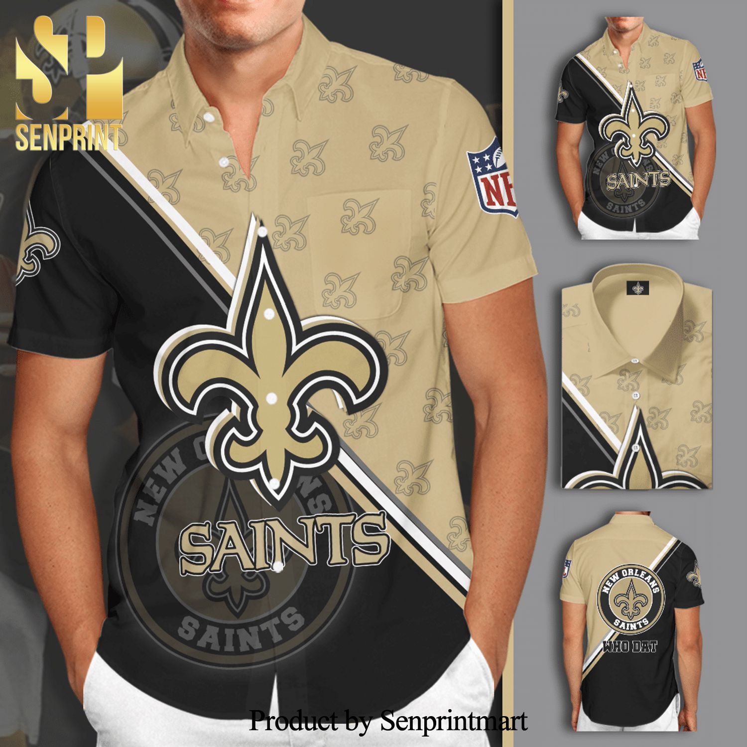 New Orleans Saints Football Team Full Printing Hawaiian Shirt