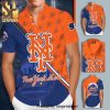 New York Mets Full Printing Summer Short Sleeve Hawaiian Beach Shirt