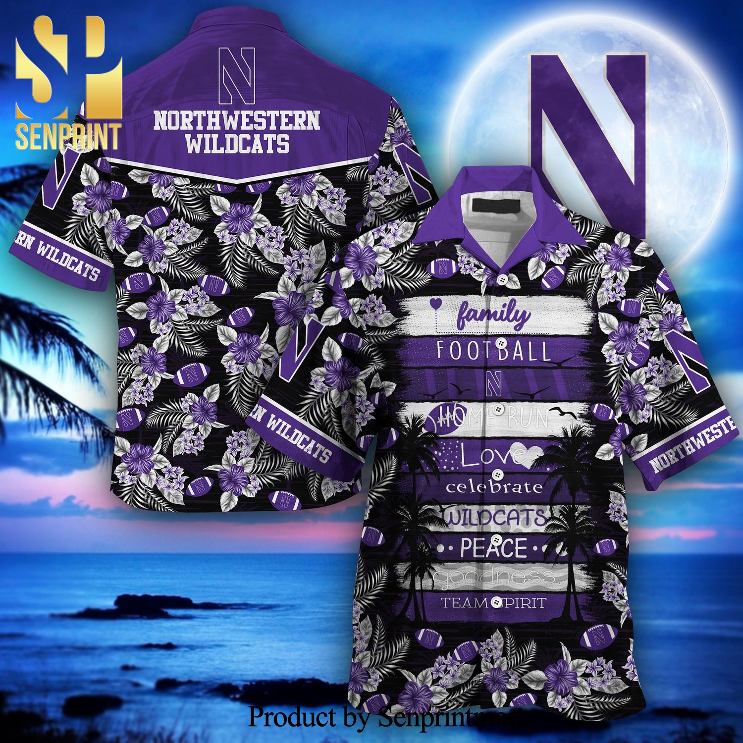 Northwestern Wildcats Full Printing Hawaiian Shirt New Gift For Summer