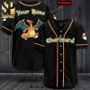 Personalized Charizard Fire All Over Print Baseball Jersey – Black