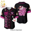 Personalized Cheshire Cat Disney All Over Print Pinstripe Baseball Jersey – White