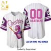 Personalized Cheshire Cat Disney Flowery Pattern All Over Print Baseball Jersey