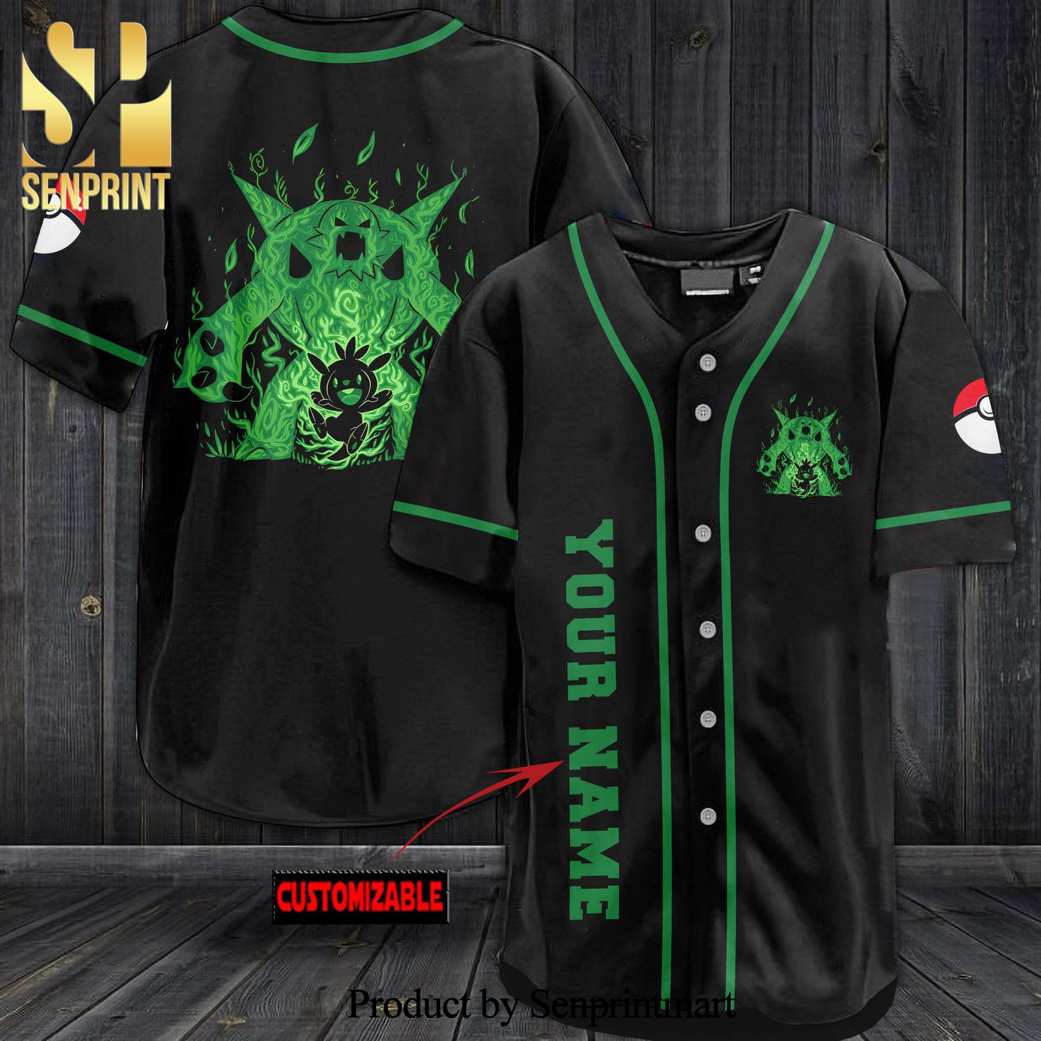 Personalized Chesnaught All Over Print Baseball Jersey – Black