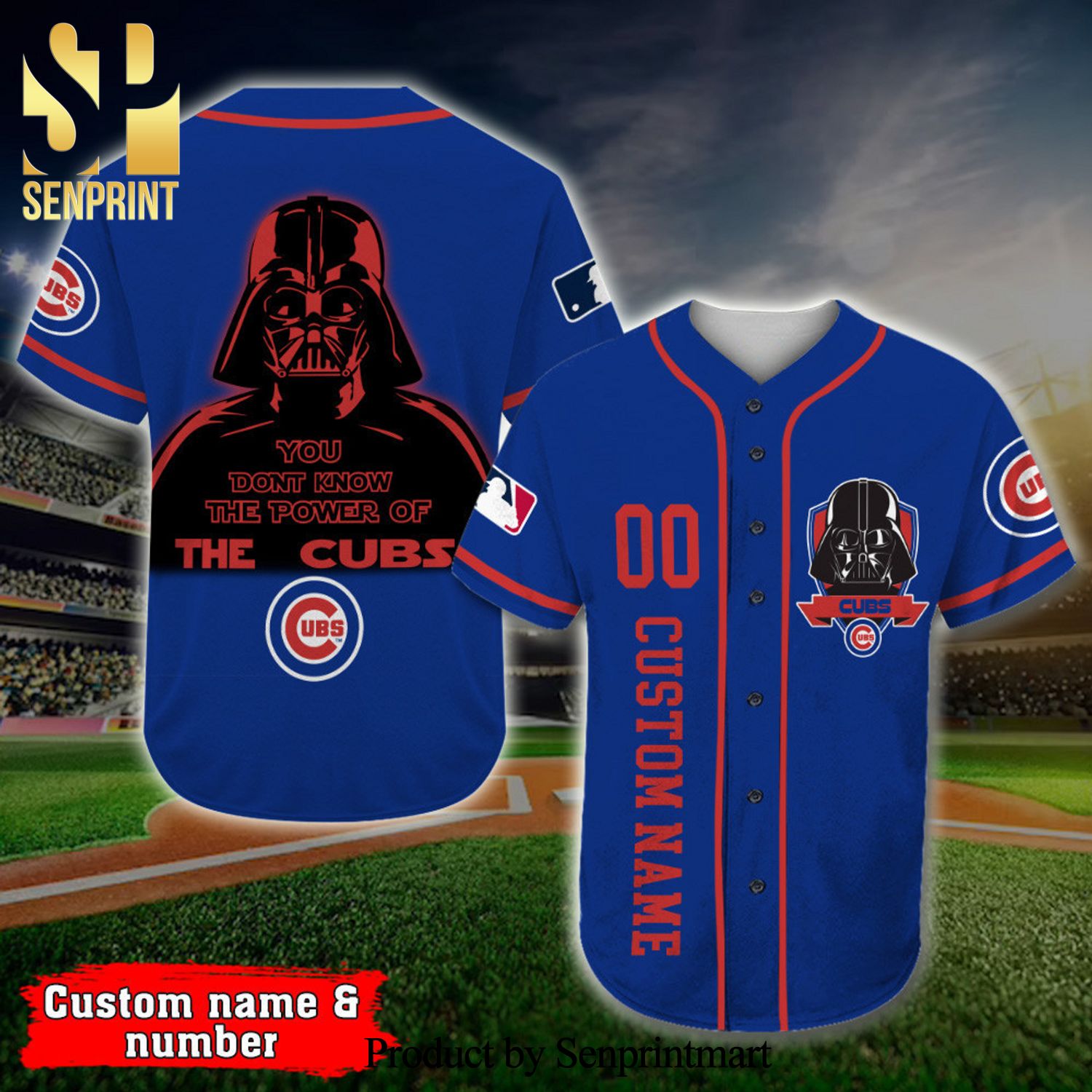 Personalized Chicago Cubs Darth Vader Star Wars Full Printing Baseball Jersey
