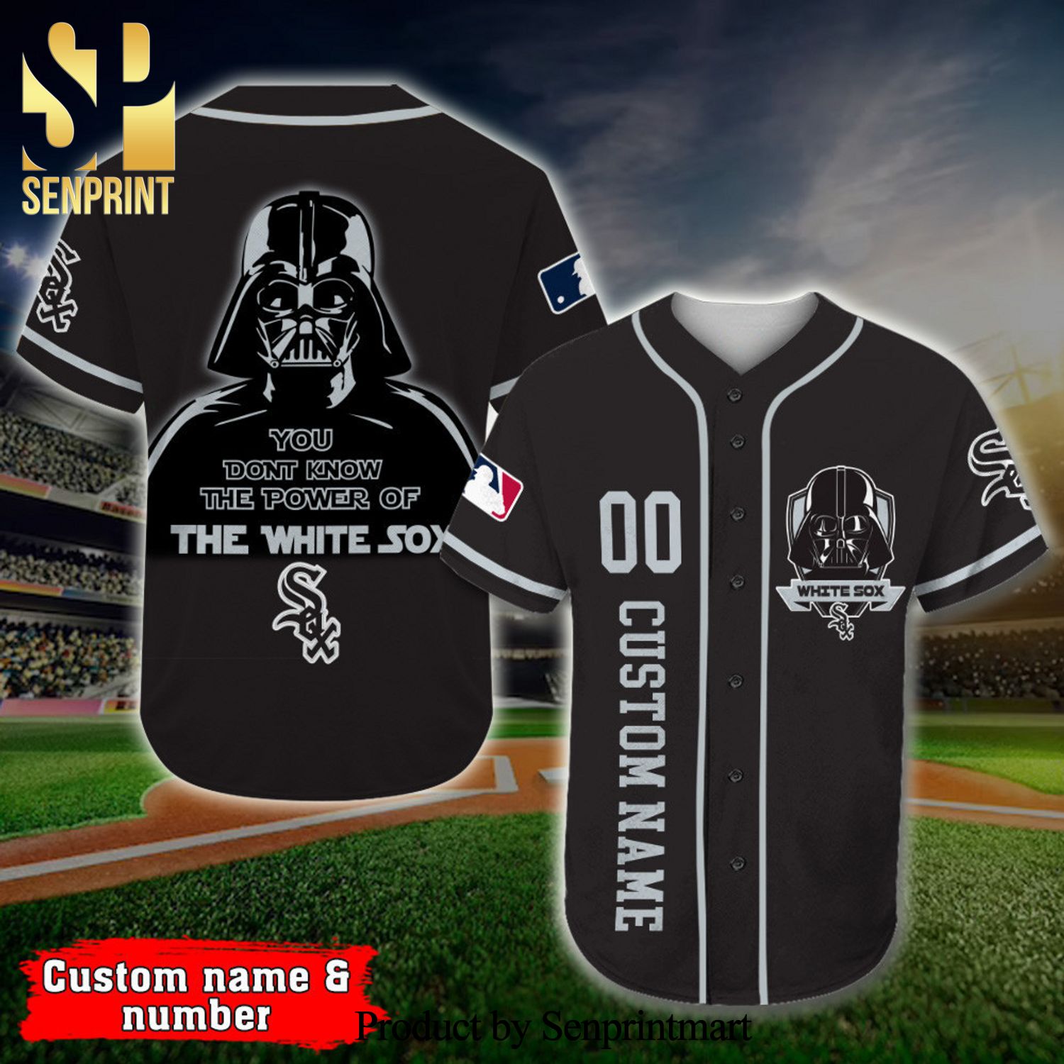 Personalized Chicago White Sox Darth Vader Star Wars Full Printing Baseball Jersey